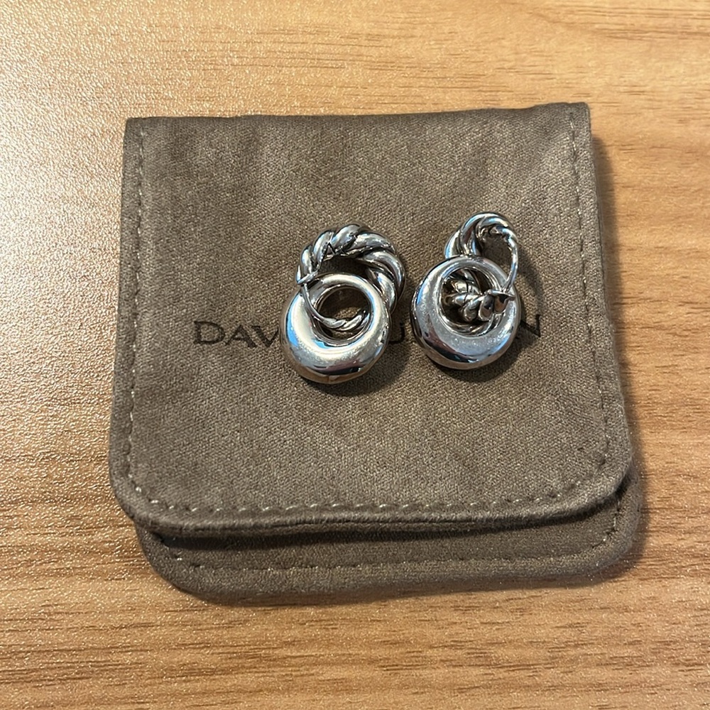 DAVID YURMAN Silver Hoop Earrings